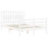 Bed Frame without Mattress White 140x190 cm Solid Wood 3194292