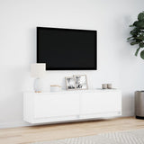 TV Wall Cabinet with LED Lights White 140x31x38 cm 852369