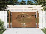 Garden Gate 100x75 cm Corten Steel Tree Design 153160