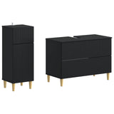 2 Piece Bathroom Cabinet Set ARNHEM Black Engineered Wood 3417685