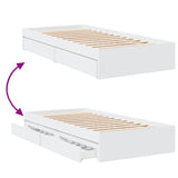 Bed Frame with Drawers without Mattress White 75x190 cm Small Single 3280713