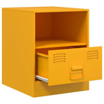 ZNTS Bedside Cabinet Mustard Yellow 34.5x39x44 cm Steel 841757