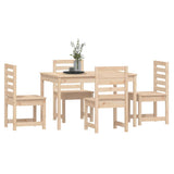 Garden Dining Set Natural Wood Look Solid Pine Wood 5 Piece Set 3154683