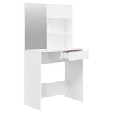 Dressing Table with Mirror High Gloss White 74.5x40x141 cm 802810