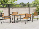 Garden Dining Set 5 pcs Black and Brown Poly Rattan 3365475