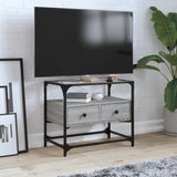 TV Cabinet with Glass Top Grey Sonoma 60x35x51 cm Engineered Wood 846057