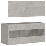 Bathroom Cabinet with Mirror Concrete Grey Engineered Wood 833887