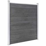WPC Fence Set 9 Square 1 Slanted 1657x186 cm Grey 3053241