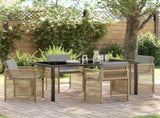 Garden Dining Set 5 pcs Beige Poly Rattan 3380795