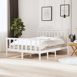 Bed Frame without Mattress White Double Solid Wood 3100695