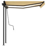 Manual Retractable Awning with LED 3.5x2.5 m Yellow and White 3070123
