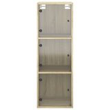 Wall Cabinet with Glass Doors Sonoma Oak 35x37x100 cm 836485