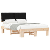Bed Frame with Upholstered Headboard Black 140 x 200 cm 877486