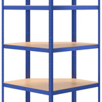 5-Layer Corner Shelf Blue Steel&Engineered Wood 152873