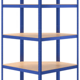 5-Layer Corner Shelf Blue Steel&Engineered Wood 152873