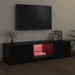 TV Cabinet with LED Lights Black 140x40x36 cm 804293