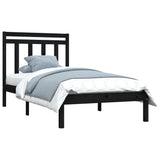 Bed Frame without Mattress Black 100x200 cm Solid Wood 3105244