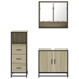 3 Piece Bathroom Furniture Set Sonoma Oak Engineered Wood 3301036