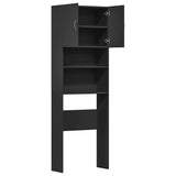Washing Machine Cabinet Black 64x24x190 cm Engineered Wood 862390
