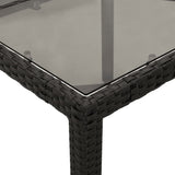 Garden Table with Glass Top Black 150x90x75 cm Poly Rattan 365531