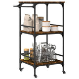 Kitchen Trolley Smoked Oak 60.5x50x105 cm Engineered Wood 842338