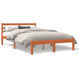 Bed Frame without Mattress Wax Brown 150x200 cm King Size Solid Wood Pine 844146