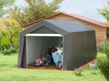 3.6 x 2.1m Portable Outdoor Shed, with Window - Dark Grey T3398P323922
