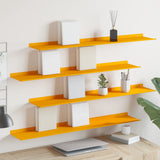 Floating Shelf 4 pcs Mustard Yellow 100 x 18 x 2.5 cm Steel 8004051