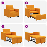 Pull out Sofa Bed Single Dark yellow 90 x 165 x 87 cm Fabric 42002693