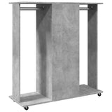 Wardrobe with Wheels Concrete Grey 102x38x110 cm Engineered Wood 848034