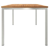 Dining Table 200x90x75 cm Solid Teak Wood and Stainless Steel 42006192