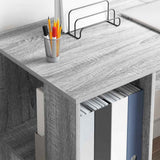 Desk with Shelf Grey Sonoma 130 x 50.5 x 75 cm Engineered Wood 869503
