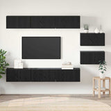 TV Cabinet Set Wall-mounted Black Oak Engineered Wood 3393352
