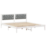 Bed Frame Light Grey 160 x 200 cm Solid Pine Wood 878178