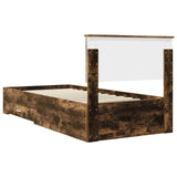 Bed Frame with Headboard Smoked Oak 90 x 190 cm Engineered Wood 3410953