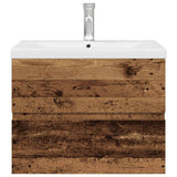 Sink Cabinet with Built-in Basin and Faucet Old Wood 3328931