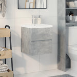 ZNTS 2 Piece Bathroom Furniture Set Concrete Grey Engineered Wood 3324907