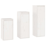 TV Cabinets 3 pcs White Solid Wood Pine 3100160