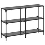 Console Table with Black Glass Top 118.5x30x81 cm Steel 846031