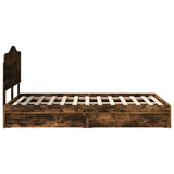 Storage Bed with Drawer Smoked Oak 120 x 190 cm Engineered Wood 3413531