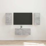 TV Cabinet Set Wall-mounted 6 pcs Concrete Grey Engineered Wood 3409063