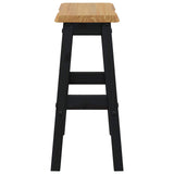 High Bar Stool EKAI 2 pcs Black 40 x 29 x 63 cm Solid Pine Wood 42037015