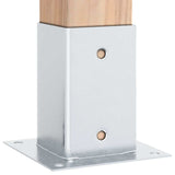Post Bases Square 12 pcs Silver 81x81 mm Galvanised Steel 42000009