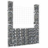 U-shape Gabion Basket with 2 Posts Iron 140x20x200 cm 151289