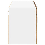 Wall Glass Cabinet LUCCA Old Wood 80 x 31 x 40 cm 884953