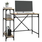 Desk with Shelves Sonoma Oak 105x50x90 cm Engineered Wood&Iron 826715