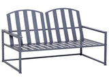Steel Patio Garden Bench Loveseats for Outdoors Park Yard Slatted Design Grey T3398P322176