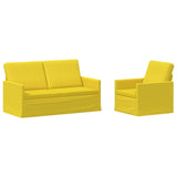 Sofa Set 2 pcs Light Yellow Fabric 3433157