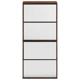Shoe Cabinet with Mirror 4-Layer Brown Oak 63x17x134 cm 3228279