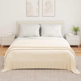 Throw Blanket Cream 350 x 270 cm Fleece 42017127
